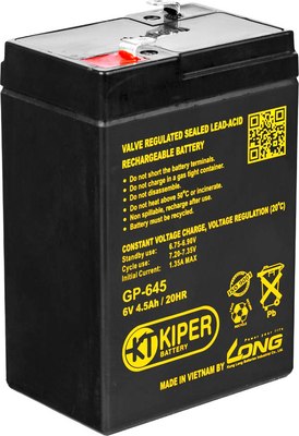 Аккумуляторная батарея Kiper GP-645 (6V/4.5Ah) - 