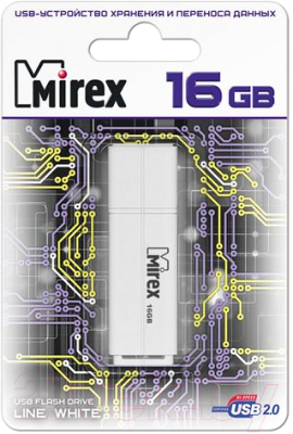 Usb flash накопитель Mirex Line White 16GB (13600-FMULWH16)