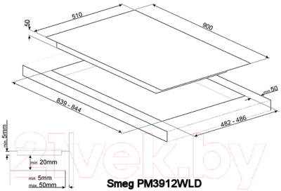 Комбинированная варочная панель Smeg PM3912WLD