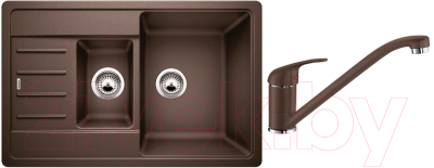 Комплект сантехники Blanco Legra 6 S Compact (521307) + смеситель Daras (517729) / 521307D2 (кофе)