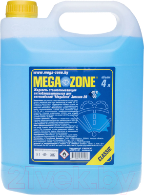 Жидкость стеклоомывающая MegaZone Classic Зима -20 / 9000022 (4л, синий)