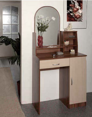 Туалетный столик с зеркалом Олмеко Надежда-М09 (шимо светлый/шимо темный)