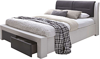 Двуспальная кровать Halmar Cassandra S (белый/черный) - 