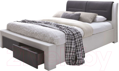 Двуспальная кровать Halmar Cassandra S (белый/черный)