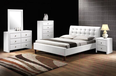 Двуспальная кровать Halmar Samara (белый)