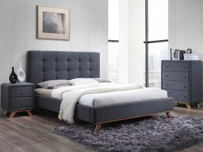 Двуспальная кровать Signal Melissa 160x200 (серый)