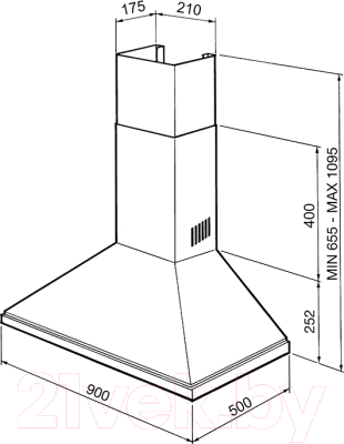 Вытяжка купольная Smeg KSED95RWE