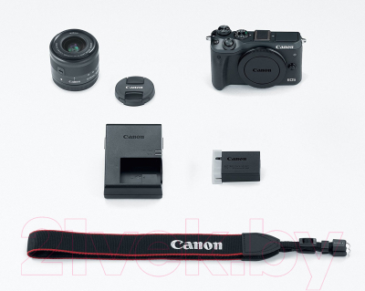 Беззеркальный фотоаппарат Canon EOS M6 Kit 15-45mm + 55-200mm / 1724C048AA