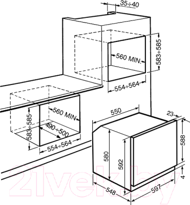 Газовый духовой шкаф Smeg SF6341GGX