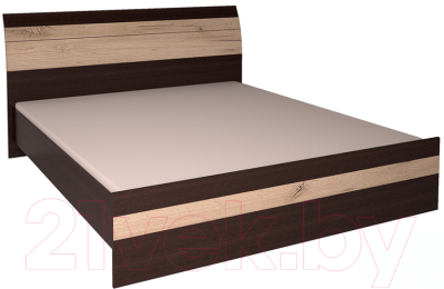 Двуспальная кровать Интерлиния Коламбия КЛ-001 160 с основанием (дуб венге/дуб серый)