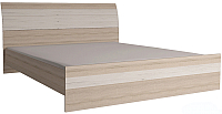 Двуспальная кровать Интерлиния Коламбия КЛ-001 160 с основанием (дуб сонома/дуб белый) - 