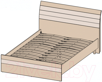 Полуторная кровать Интерлиния Коламбия КЛ-001-2 140 с основанием (дуб венге/дуб серый)