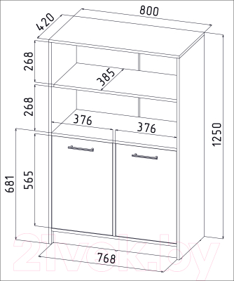 Шкаф с витриной Интерлиния СК-027 без витрины (дуб венге/дуб молочный)