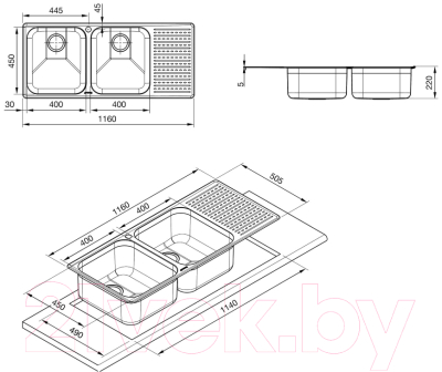 Мойка кухонная Smeg LTS116D-2