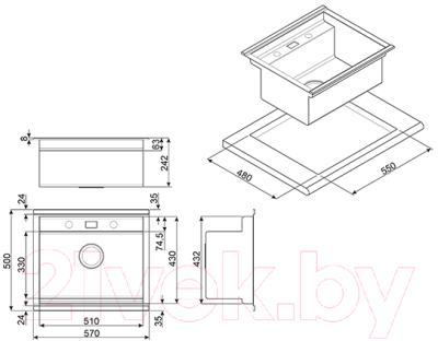 Мойка кухонная Smeg VQMX60