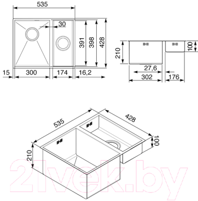 Мойка кухонная Smeg VSTQ3020