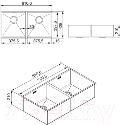 Мойка кухонная Smeg VSTQ3838