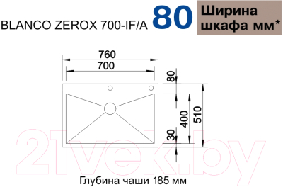 Мойка кухонная Blanco Zerox 700-IF/А / 521631 (с клапаном-автоматом)