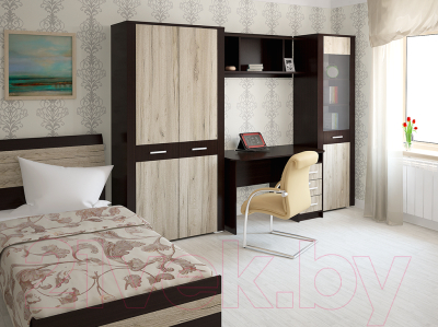 Комплект мебели для спальни Интерлиния Коламбия-5 (дуб венге/дуб серый)
