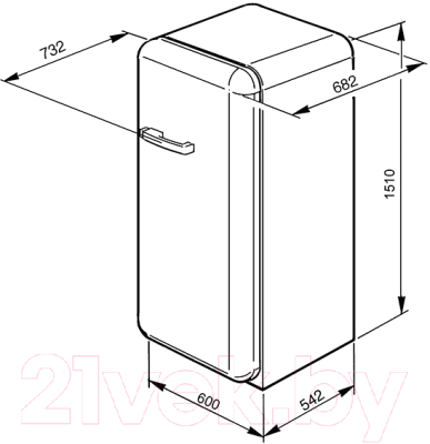 Холодильник с морозильником Smeg FAB28RDBB