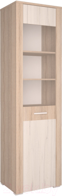 Шкаф-пенал с витриной Интерлиния Коламбия КЛ-5-1 (дуб сонома/дуб белый)