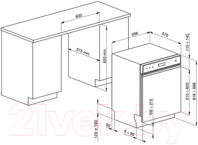 Посудомоечная машина Smeg PL2123NIN