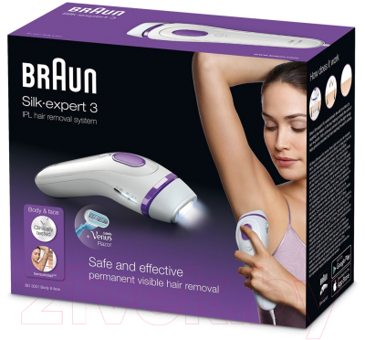 Фотоэпилятор Braun Silk-expert 3 IPL BD 3001 + бритва Venus + кассета (81641180)