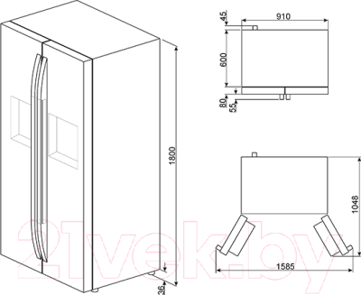 Холодильник с морозильником Smeg SBS63XEDH