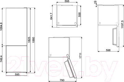 Холодильник с морозильником Smeg FC182PBN