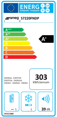 Встраиваемый морозильник Smeg S7220FNDP