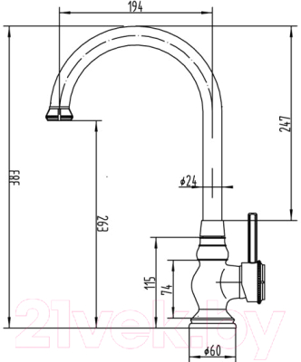 Смеситель ZORG A 202K-BR