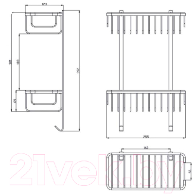 Полка для ванной ZORG AZR U-3 BR