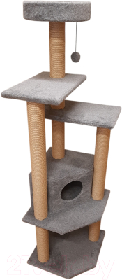 Комплекс для кошек Cat House Торнадо джут (серый)