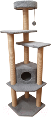 Комплекс для кошек Cat House Торнадо джут (серый)