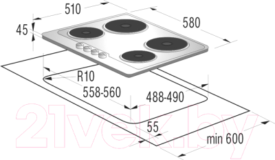 Электрическая варочная панель Gorenje E6N1BX