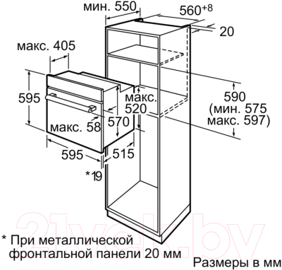 Электрический духовой шкаф Bosch HBA43T360