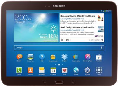 Планшет Samsung Galaxy Tab 3 10.1 GT-P5200 (16GB 3G Gold Brown) - фронтальный вид 