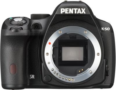 Зеркальный фотоаппарат Pentax K-50 Body (черный) - вид спереди