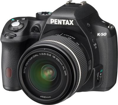 Зеркальный фотоаппарат Pentax K-50 Kit (DA L 18-55mm WR, черный) - общий вид