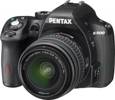 Зеркальный фотоаппарат Pentax K-500 Kit (DA L 18-55mm, Black) - общий вид