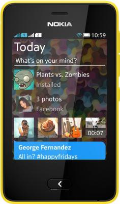 Мобильный телефон Nokia Asha 501 Dual (Yellow) - общий вид
