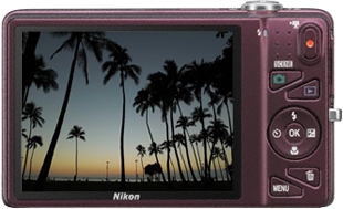 Компактный фотоаппарат Nikon Coolpix S5200 (Plum) - вид сзади