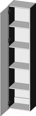 Шкаф навесной Halmar Livo S180 (черный)