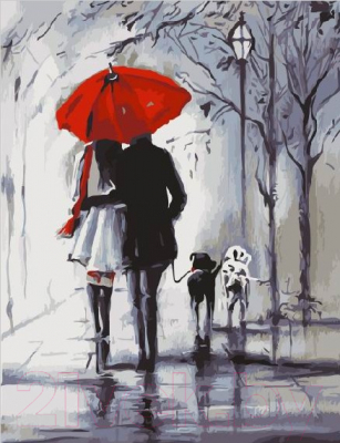 Картина по номерам Picasso Прогулка под красным зонтом (PC4050237)