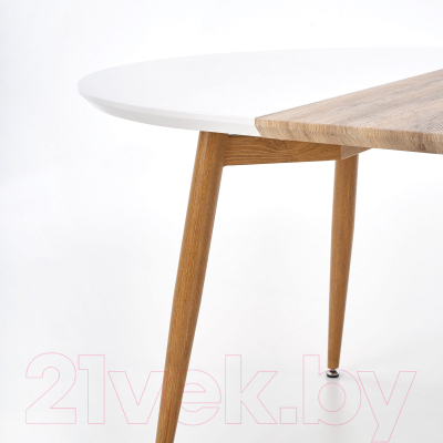 Обеденный стол Halmar Edward 120-200x100 (белый/дуб медовый)