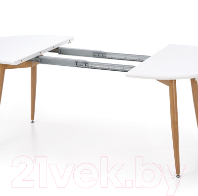 Обеденный стол Halmar Edward 120-200x100 (белый/дуб медовый)