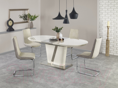 Обеденный стол Halmar Iberis 160-200x90 (кремовый/серый)