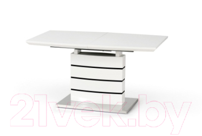 Обеденный стол Halmar Nord 140-180x80 (белый/черный)
