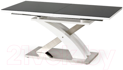 Обеденный стол Halmar Sandor 2 160-220x90 (черный/белый)