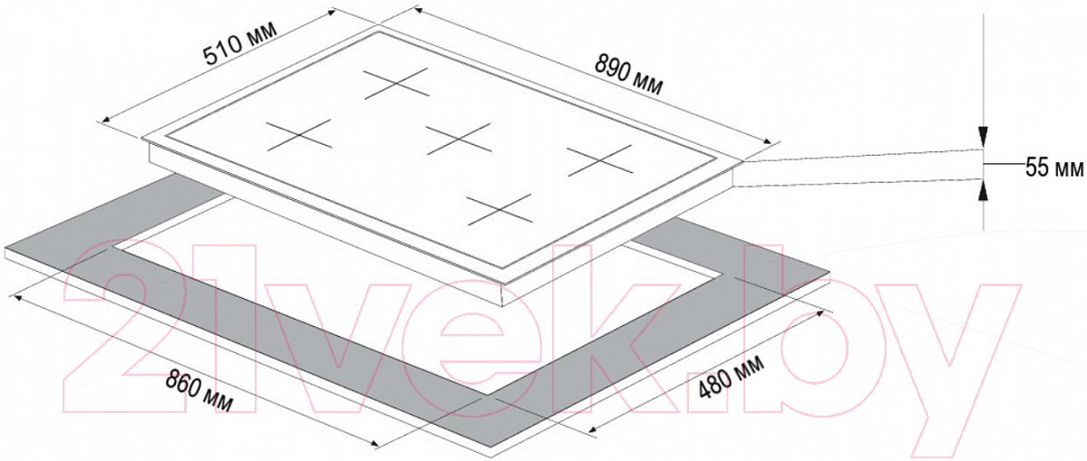 Газовая варочная панель Korting HG 997 CTX